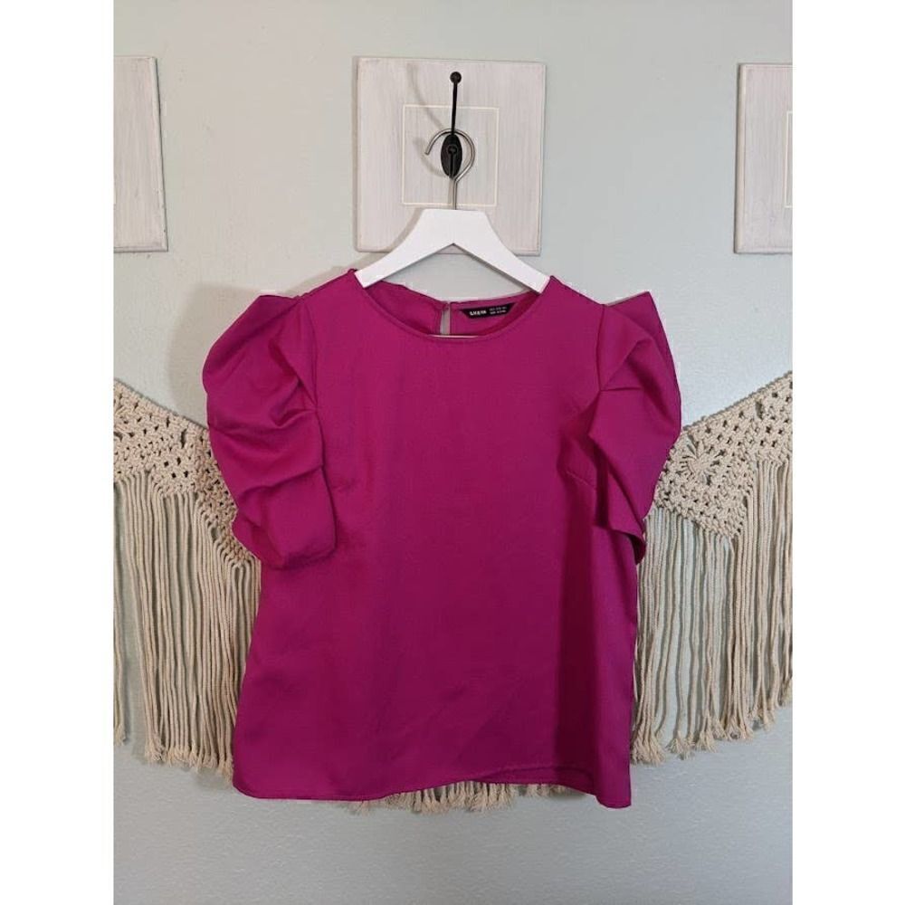 Shein Magenta Pink Statement Blouse